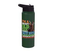 I'm A Grumpy Old Man I was Born in October 1971 55 Years Old Stainless Steel Insulated Water Bottle