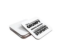Im a Grumpy Service Advisor My Level Of Sarcasm Depends On Your Stupidity Hand Printed Drinks Coaster