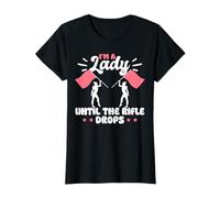Im A Lady Until The Rifle Drops Color Guard Flag T-Shirt