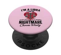 I'm A Libra Worst Nightmare Sassy Horoscope Funny Zodiac PopSockets Adhesive PopGrip