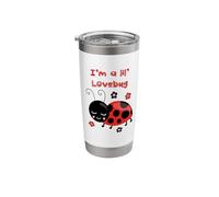 I'm A Lil Lovebug Love Bug Ladybug and Flowers Stainless Steel Insulated Tumbler