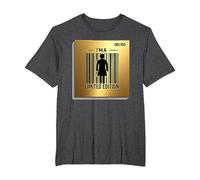I'm a Limited Edition Barcode Woman Wall Art T-Shirt, Men's Big and Tall, Dark Heather Grey, 6X Tall