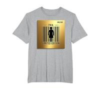 I'm a Limited Edition Barcode Woman Wall Art T-Shirt, Men's Big and Tall, Heather Grey, 2X Tall