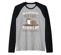 Im A Little Bit Otter A Little Bit Rock and Roll Raglan Baseball Tee