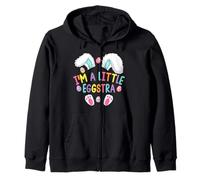 I'm A Little Eggstra Cute Bunny Boys Girls Easter Day Zip Hoodie