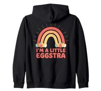 I'm A Little Eggstra Easter Pun Rainbow Eggs Spring Zip Hoodie