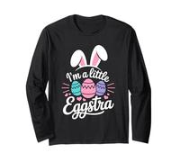 I'm A Little Eggstra Funny Easter Bunny Eggs Pun Long Sleeve T-Shirt