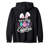 I'm A Little Eggstra Funny Easter Bunny Eggs Pun Zip Hoodie