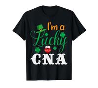 I'm a Lucky CNA Nurse Shamrock Hat St Patricks Day for Nurse Value Graphic T-Shirt, Men, Black, XL