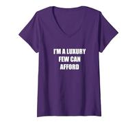 I'm A Luxury Few Can Afford V-Neck T-Shirt, Women, Purple, XL