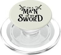 I'm a Man of My Sword Funny Fantasy Sword Pun Art RPG PopSockets PopGrip for MagSafe