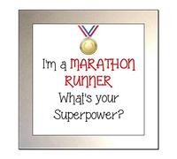 "I'm A MARATHON RUNNER What's Your Superpower?" Glass Drinks Coaster