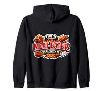 I'm A Meat Eater Deal With It Funny Carnivore Diet Fan Joke Zip Hoodie