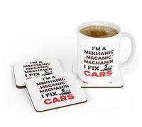 I'm a Mechanic - I Fix Cars Mug & Coaster, Mechanic Gift Joke Novelty Mug Gift