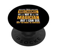 I'm A Mechanic Not A Magician Be Confused Technician Engine PopSockets Adhesive PopGrip