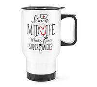 I'm A Midwife What's Your Superpower Travel Mug Cup with Handle
