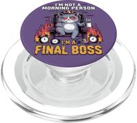 I'm A Morning Person I'm A Final Boss Angry Cat PopSockets PopGrip for MagSafe