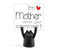 I'm a Mother What's Your Superpower Memo Holder Cartoon Black Cat Stand Decoration