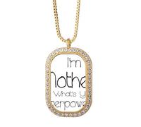 I'm a Mother What's your Superpower Necklace Pendant Diamond Crystal Golden Jewelry