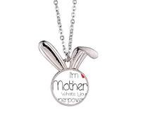 I'm a Mother What's your Superpower Rabbit Necklace Pendant Bunny Animal Jewelry Gift