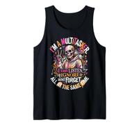 I'm A Multitasker Listen Ignore Forget Skeletton Funny Tank Top