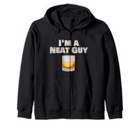 I'm A Neat Guy Funny Whiskey Pun for Bourbon Drinkers Zip Hoodie