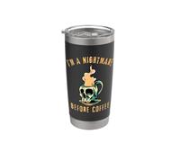 I'm A Nightmare Before Coffee Skull Cup, Funny Skull Coffee Stainless Steel Insulated Tumbler