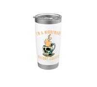 I'm A Nightmare Before Coffee Skull Cup, Funny Skull Coffee Stainless Steel Insulated Tumbler