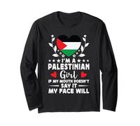 I'm a Palestinian Girl Palestinian Face Palestine Flag Long Sleeve T-Shirt