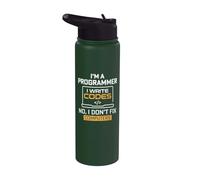 I'm a Programmer i Write Code i Turn Coffee into Code Stainless Steel Insulated Water Bottle