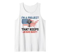 I'm a Project that Keeps Jesus Busy Christian New Believer Tank Top