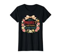 I'm A Project that Keeps Jesus Busy Funny Christian Humor Value Graphic T-Shirt, Women, Black, M