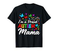 I'm A Proud Autism Mama Autism Awareness Ribbons Butterflies T-Shirt