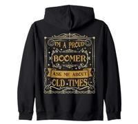 I'm A Proud Boomer Ask Me About Old Times Boomer Vintage Zip Hoodie