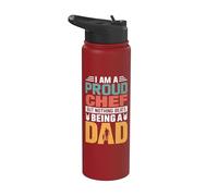 I'm A Proud Chef Being A Dad Funny Fathers Stainless Steel Insulated Water Bottle