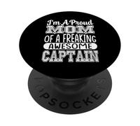 I'm a Proud Mom Of A Freaking Awesome Captain Sailing Saying PopSockets Adhesive PopGrip