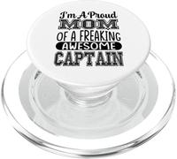 I'm a Proud Mom Of A Freaking Awesome Captain Sailing Saying PopSockets PopGrip for MagSafe