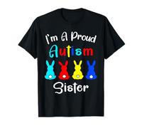 I'm A Proud Sister Easter Bunny Autism Awareness Cute Rabbit T-Shirt