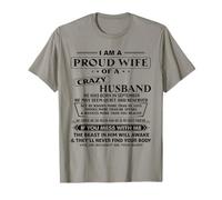 Im A Proud Wife Of A Crazy Husband He Was Born In September T-Shirt