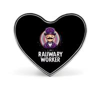 I'm A Railway Worker Heart Shape Brooch Metal Pin Badges Fashion Lapel Pins Jewellery Unisex