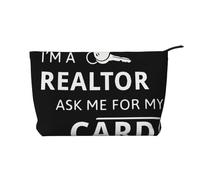 I'm A Realtor Ask Me Corduroy Makeup Bag Travel Organizer Bag Cosmetic Bag Large Wide-Open Pouch
