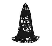 I'M A Realtor Ask Me Hooded Cape For Teenagers, Unisex Cloak Robe Hooded Halloween Costume Satin Witches Vampire Cloak Fancy Dress Up Children