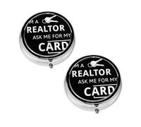 I'm A Realtor Ask Me Print Pill Box 3 Compartment Medicine Pill Case,Portable for Pocket Or Purse Pill Organizer Decorative Metal Medicine Vitamin Organizer Unique Gift