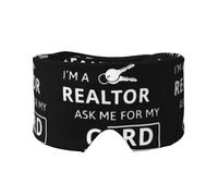 I'm A Realtor Ask Me Print Sleep Eye Mask with Earmuffs Soft Pressureless Cooling Blackout Eye Covers for Sleeping,Keeps Warm, Shading, Comfortable Aid Strap