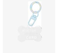 I'm A Realtor Ask Me Printing Acrylic Dog Bone Ornament,Dog Tags Personalized Pet Ornament, Key Chain Bone Shaped Id Tags