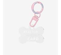I'm A Realtor Ask Me Printing Acrylic Dog Bone Ornament,Dog Tags Personalized Pet Ornament, Key Chain Bone Shaped Id Tags