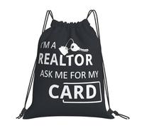I'M A Realtor Ask Me Women Men String Backpack Durable Swimming Bag Large Gym Sack For Hiking Football Holidays