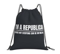 I'M A Republican Because Not Everyone Can Be On Welfare Men Women Drawstring Bag Foldable Swimming Bag Large Drawstring Backpack For Climbing Travel Picnic