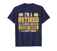 I'm A Retired Local Government Administrator Every Hour Beer T-Shirt, Men, Navy Blue, 4X-Large
