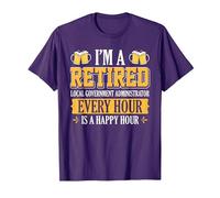 I'm A Retired Local Government Administrator Every Hour Beer T-Shirt, Men, Purple, X-Large